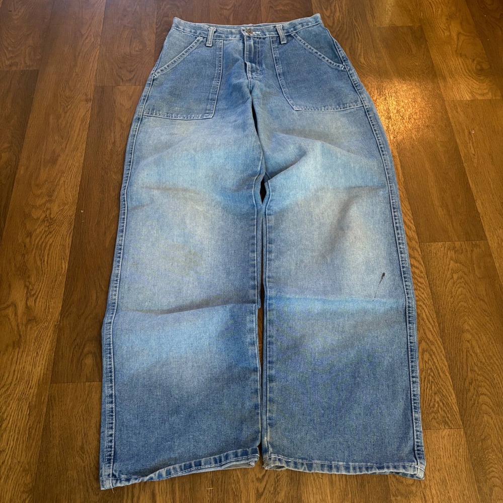 Vintage 1990s Jordache Denim Light Wash Fatigue Style Baggy Skater Fit Jeans